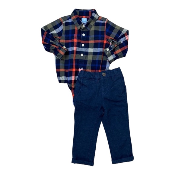 GAP Plaid Flannel Button Down Onesie Bodysuit 18-24 Months - Picture 13 of 13